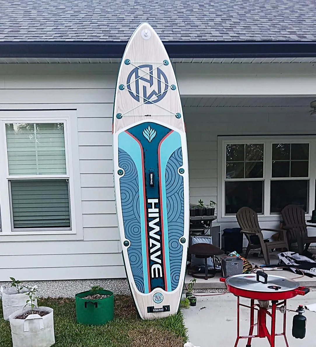 Factory New Design OEM Fishing Surfboard 34'' Ultra Wide Lightweight Inflatable Stand up Paddle Board Drop Stitch Material Sup