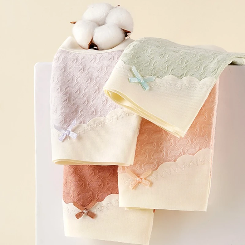 10A Antibacterial Crotch Women Panties Breathable Seamless Cotton Briefs Mid-Waist Lingerie Cute Plus Size Ladies Girl Underwear