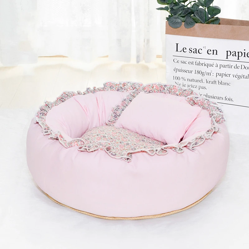 Circular Pet Nest, Keep Warm, Comfortable, Soft, Thickened, Universal for All Seasons, Cat Bed, Dog Accessories, Autumn, Winter