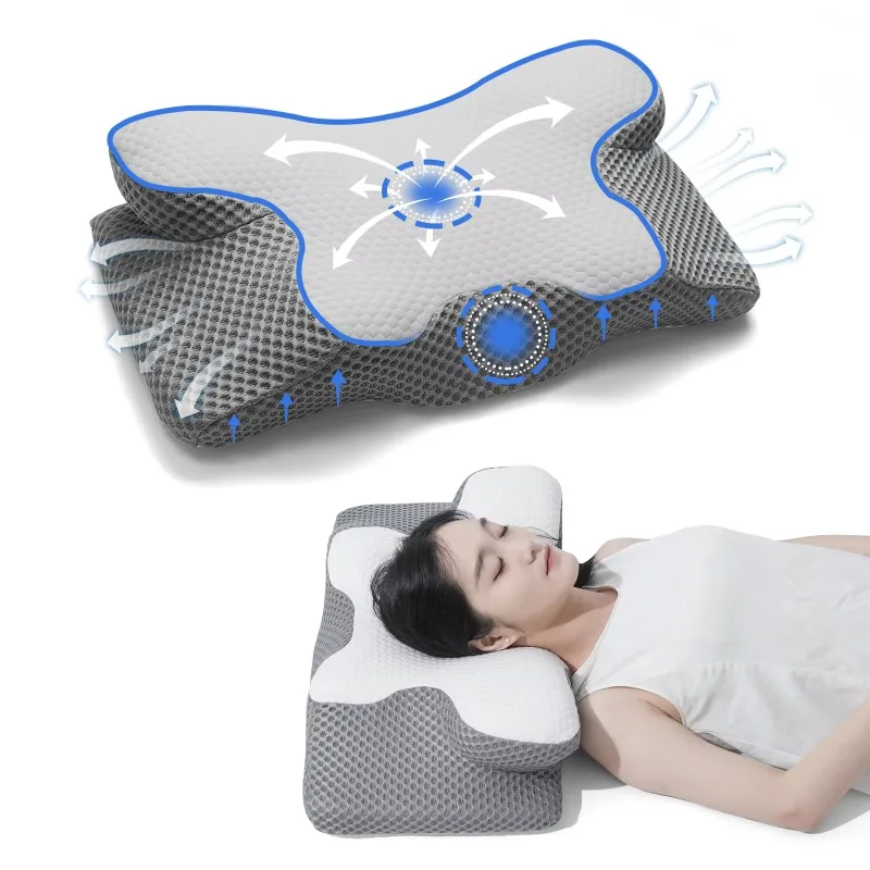 

Horn Pillow Foam Neck Contour Orthopedic Cervical Spine Sleep Memory Foam Pillow Lateral Pillow
