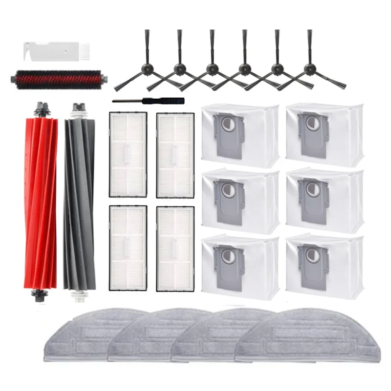 ABJA-ชุดอุปกรณ์เสริมสําหรับ Roborock S8 Pro Ultra หุ่นยนต์สูญญากาศ Roller แปรงหลักแปรง Mop Pad กรองแปรงด้านข้างฝุ่นกระเป๋า
