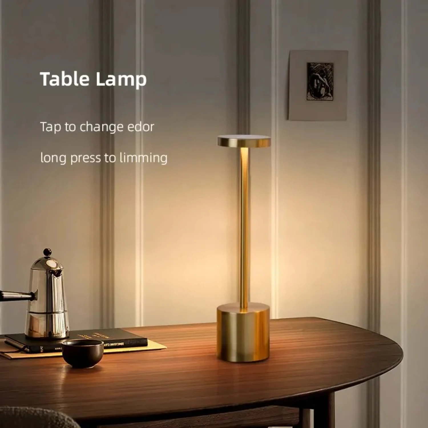 Touch Sensor LED Table Lamp USB Rechargeable Desk Lamp 3 Color Adjustable Temperatures Modern Style  Bedside Night Light