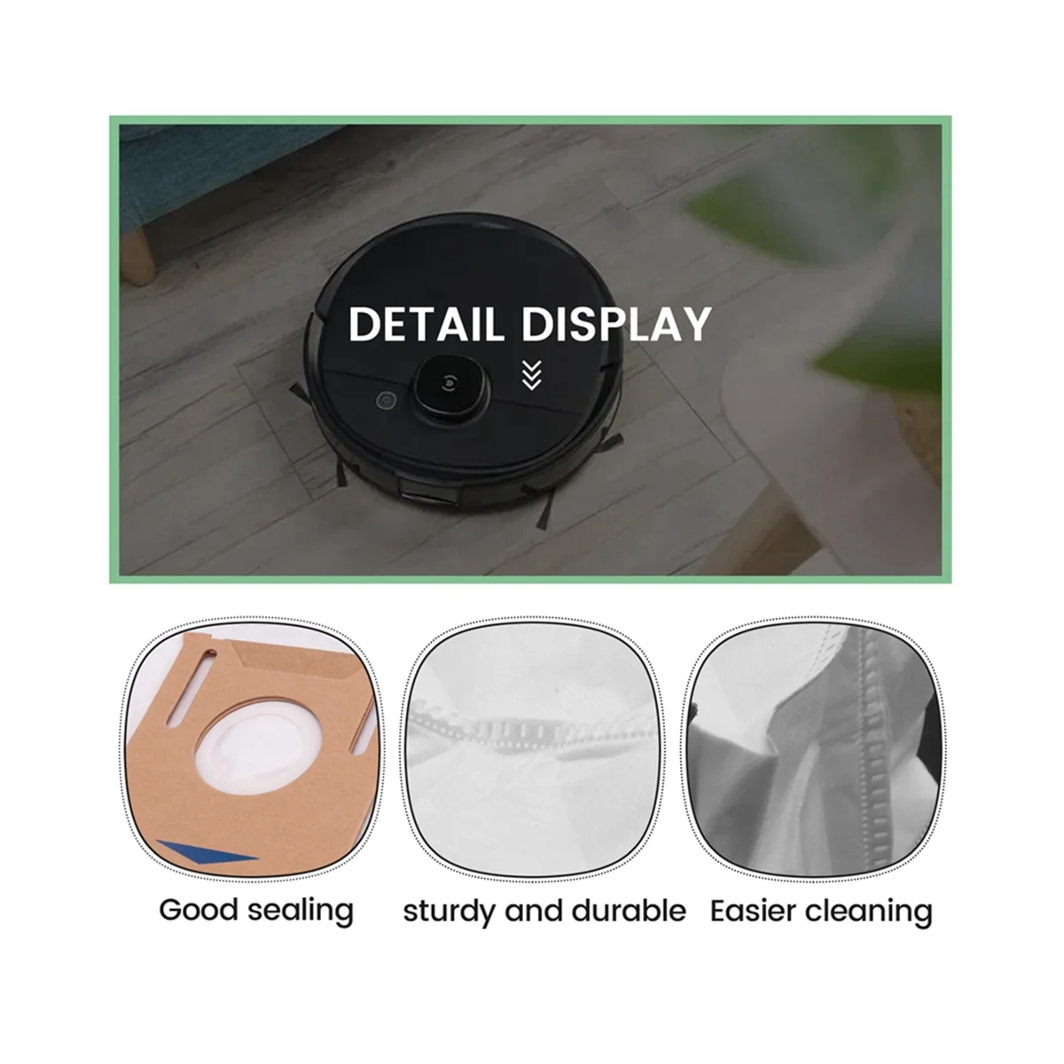 DEEBOT OZMO 진공 먼지 봉투, 로봇 진공 부품, T8, T8 Max, T8 시리즈, T9 시리즈, N8, N8 프로, 7 팩