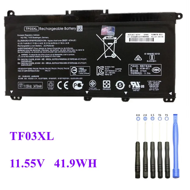 41.7WH TF03XL TF03 Battery For HP Pavilion 15-CC 14-bf033TX 14-bf108TX 14-bf008TU HSTNN-UB7J TPN-Q188 TPN-Q189 TPN-Q190 Q191