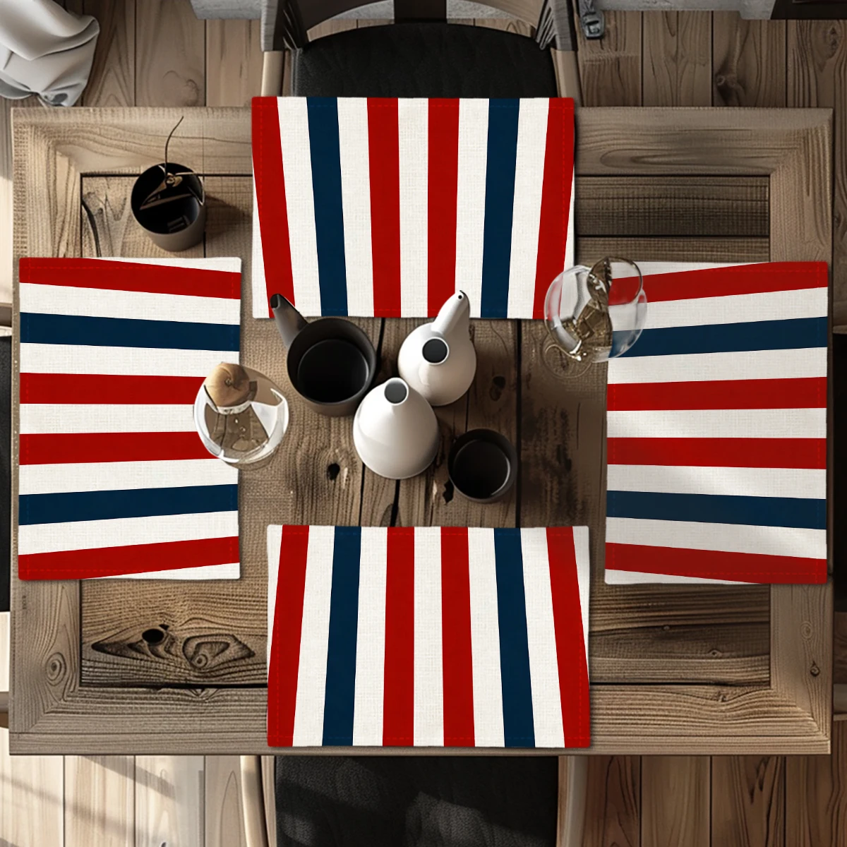 Vintage Garden Scenery Polyester Placemat - Decorative Dining Table Mat, Stylish Household Kitchen Table Display Piece