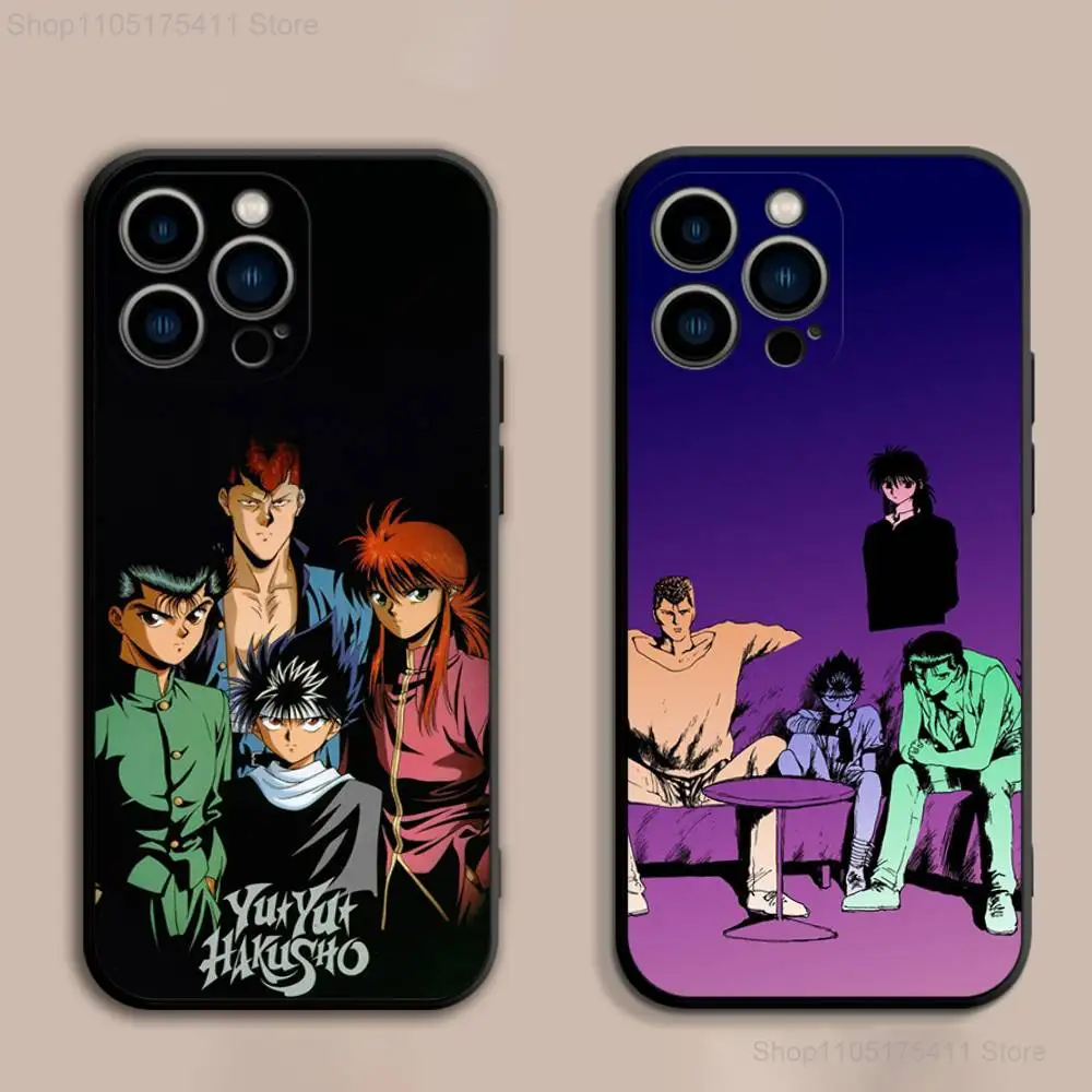 

Y-YuYu H-Hakusho Anime Phone Case For iPhone 17,16,15,14,13,12,Pro,Max,Plus,E,SE4,Air,Mini Black Soft Cover