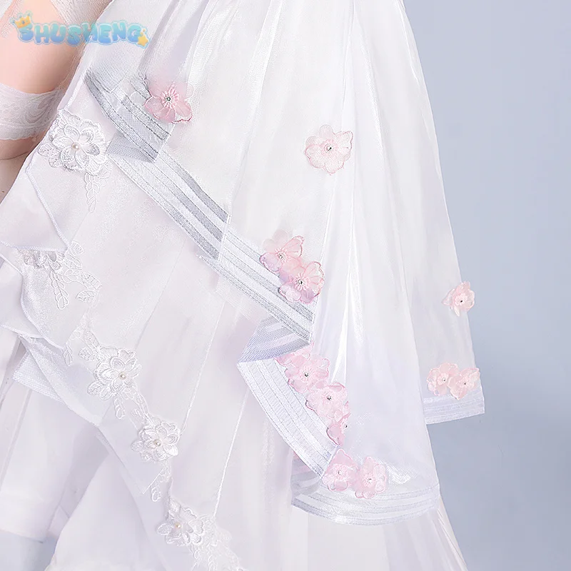 K2 Game Girls Frontline Cosplay Costume Women Elegant Wedding Long Dress Gloves Headwear Socks Halloween Party Uniform Full Set view 4