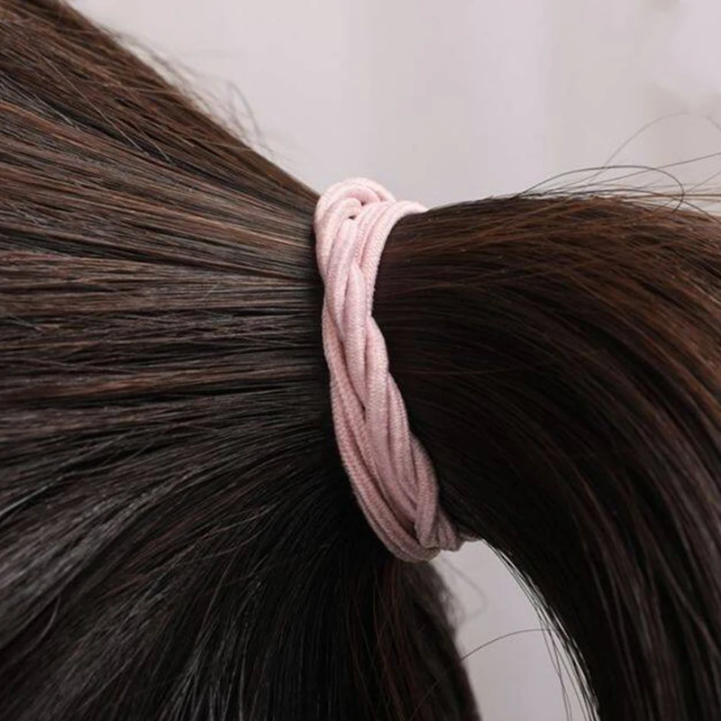 Estilo coreano simples com elásticos altos para mulheres, laços de cabelo 3 em 1 para meninas, moda rabo de cavalo, chapéu, 10 peças por lote