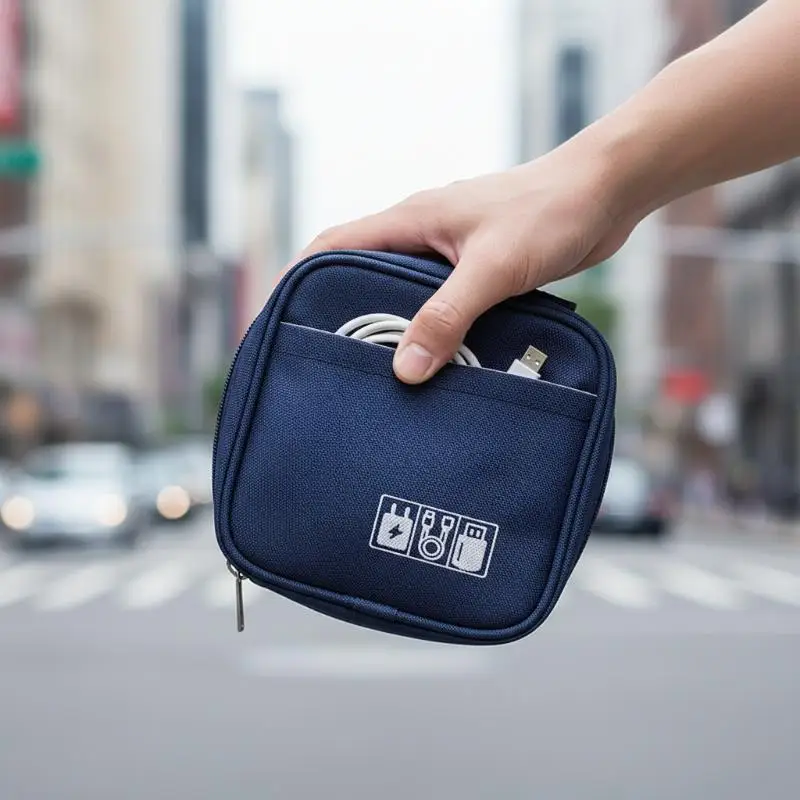 Bolsa Organizadora de Cabos para Viagem – Organizador Digital Impermeável para Fones de Ouvido, Power Bank, Cabos USB e Gadgets Pequenos
