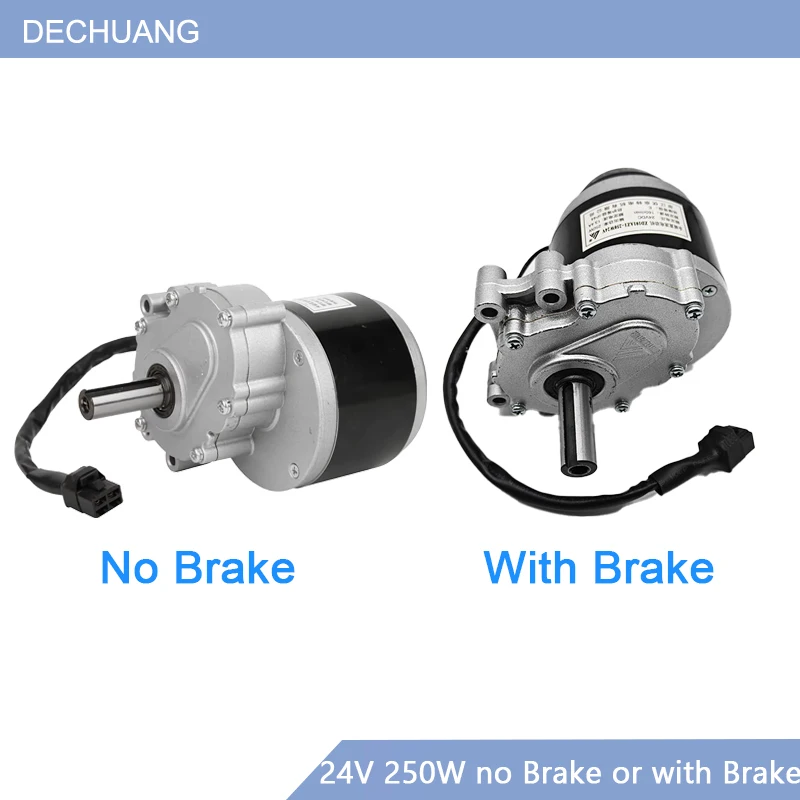 

DC 24V 250W 75rpm 120rpm Low Speed Brush Motor original or with brake DC Gear Reduction Electric Vehicle Wheelchair Motor.