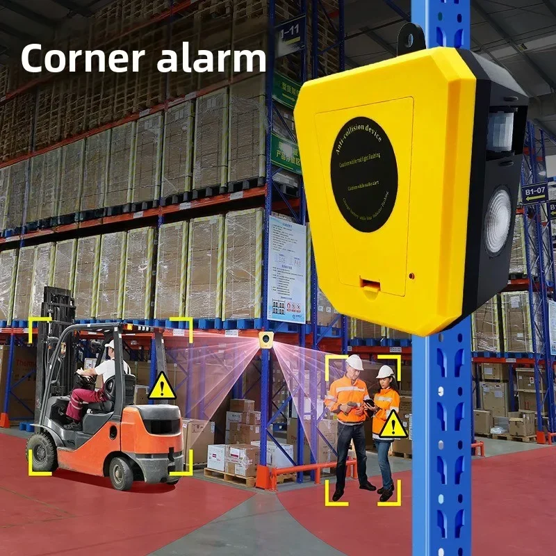 Stacking truck shelf corner blind spot anti-collision reminder, forklift pedestrian warehouse right angle infrared sound