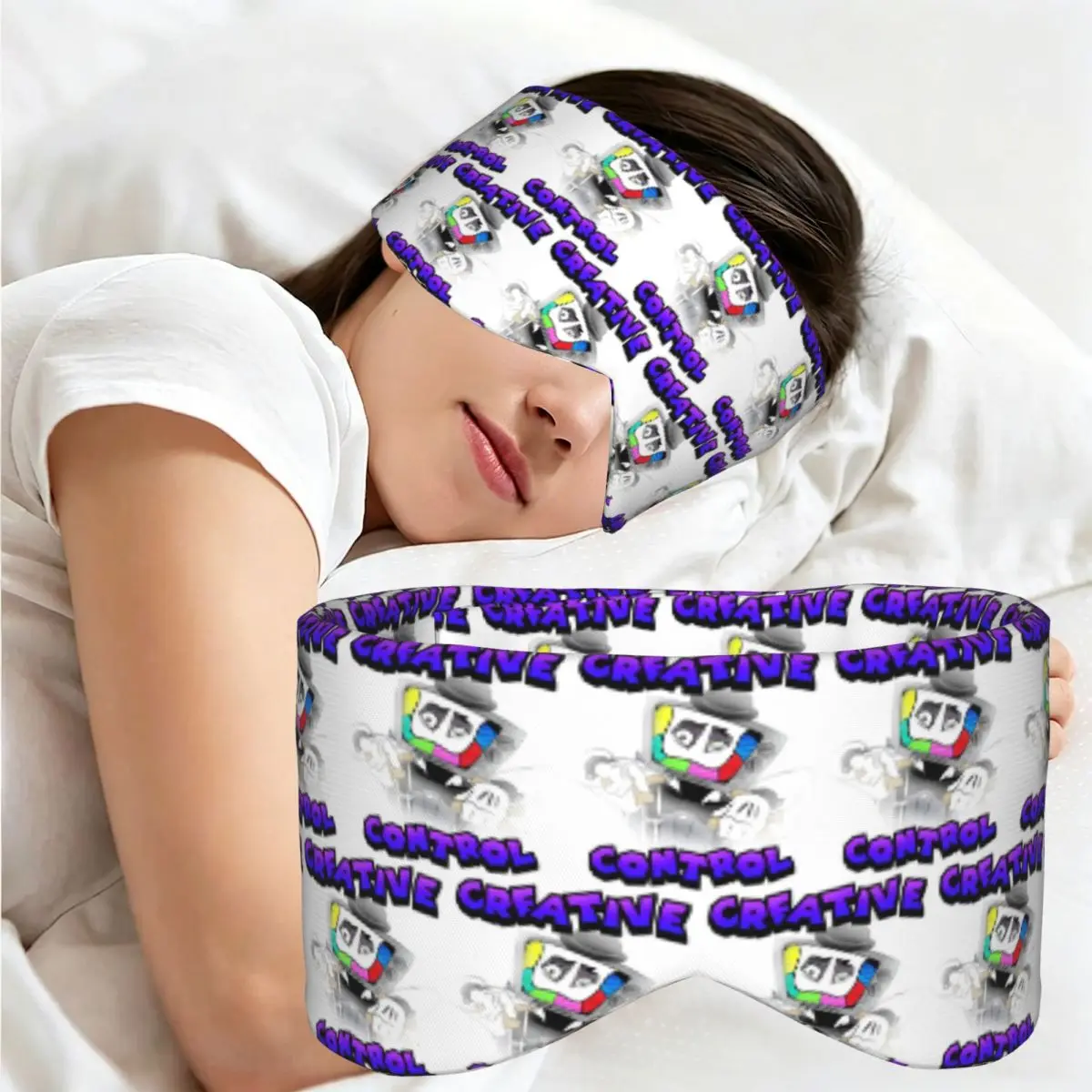 Creative Control (Mr. Puzzles) sleep mask Light Blocking Portable Eye Cover for Girls Boys Home Sleeping Party Eyeshade eyepatch