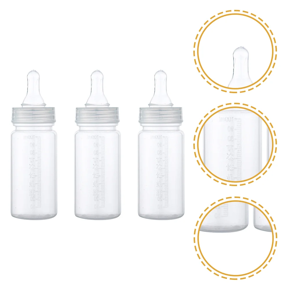 

4 Pcs Newborn Bottles 100ml Transparent Disposable Baby Feeding Bottles Leak Proof Portable Scale 0 3 Months