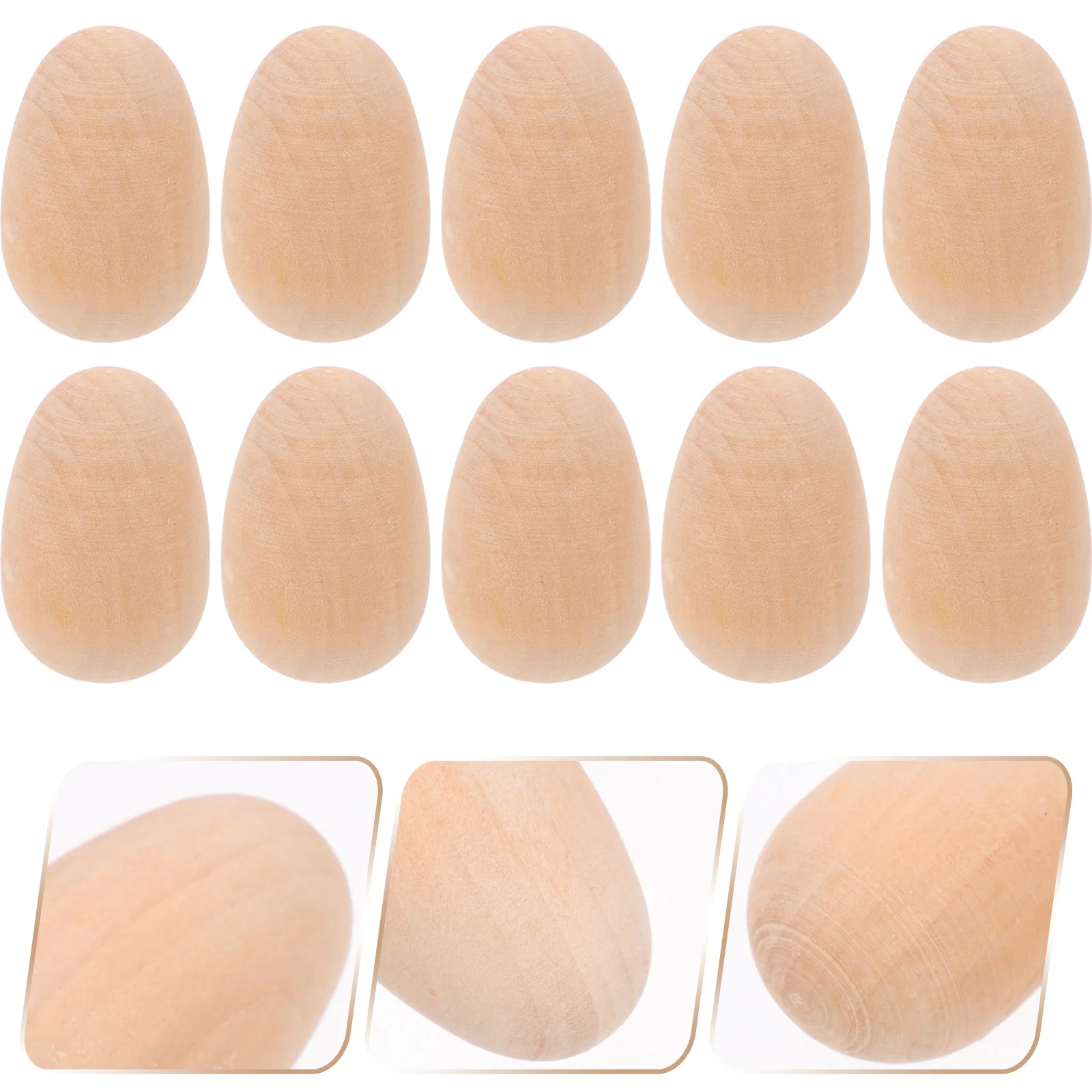 100 Pcs Egg Wooden Simulated Eggs Decorative Simulation Small Easter Crafts Kids Fake Decorating Desktop Child