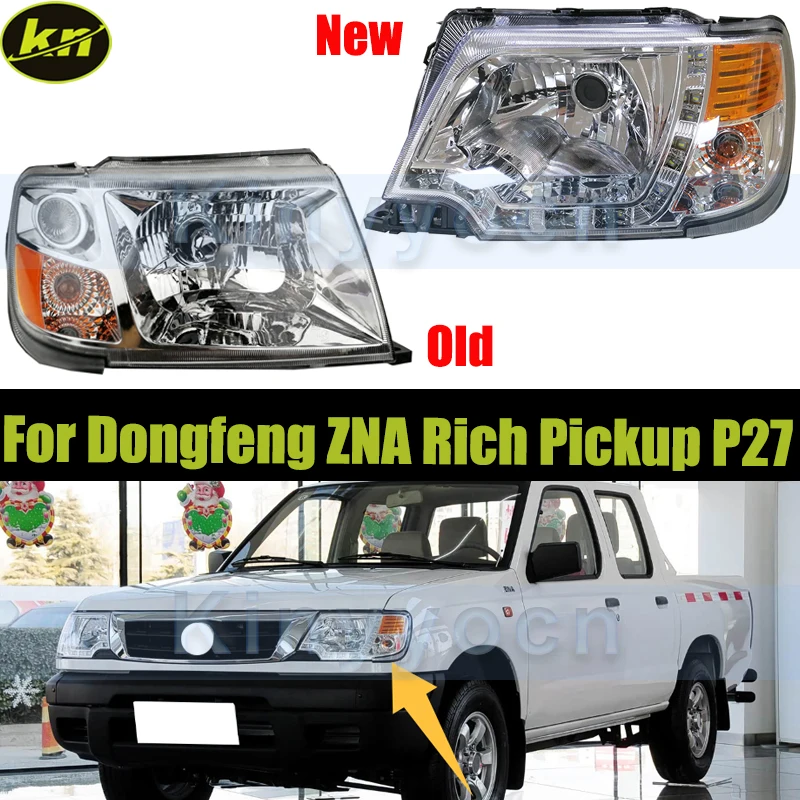 

Car Front Bumper Headlight Headlamp For Dongfeng ZNA Rich Pickup P27 P31 Head Light Head Lamp