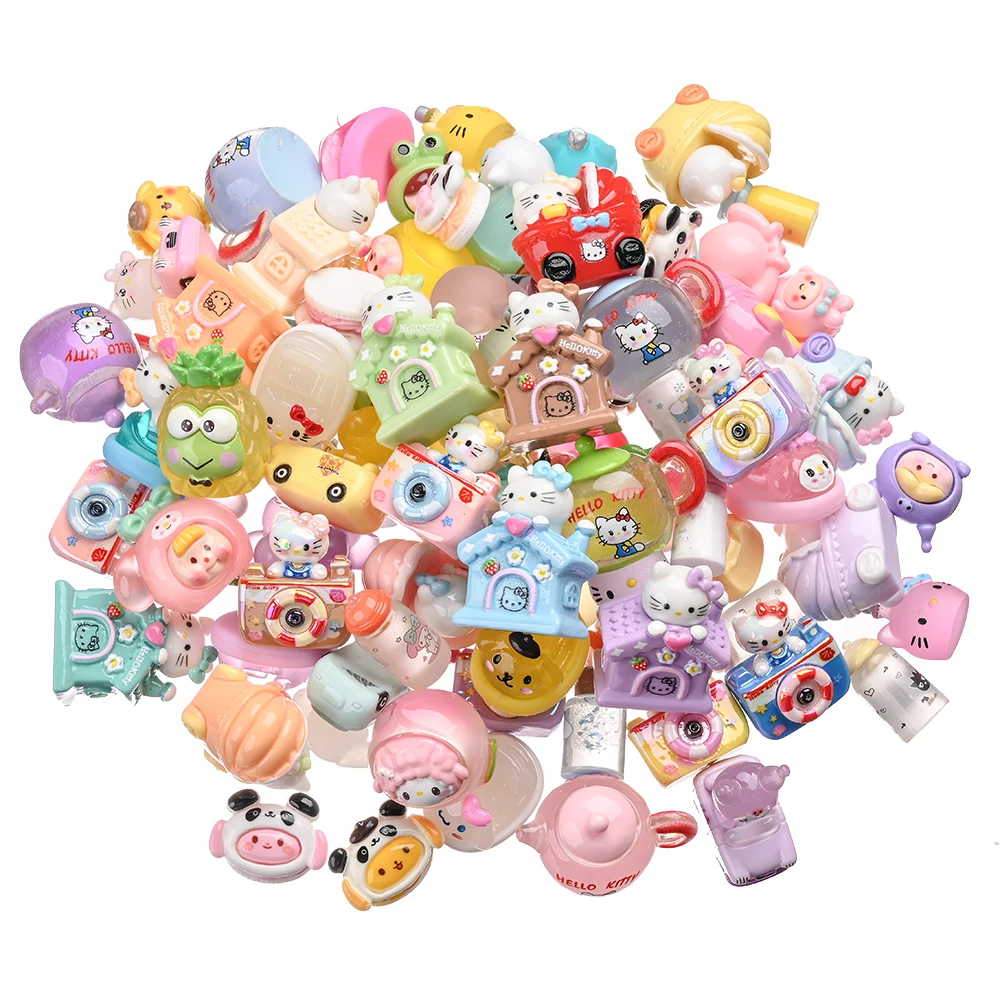

10 шт. Sanrio бусины из смолы орнамент несколько стилей смешанные для DIY детская цепочка для соски игрушка изготовление ювелирных изделий оптом