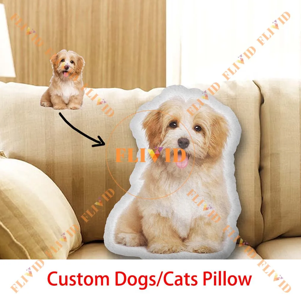 Personalized 3D Human Portrait Photo Pillow Lover Memorial Cushion Creative Gift Sofa Throw Pillow Custom Dog/Cat Pillow