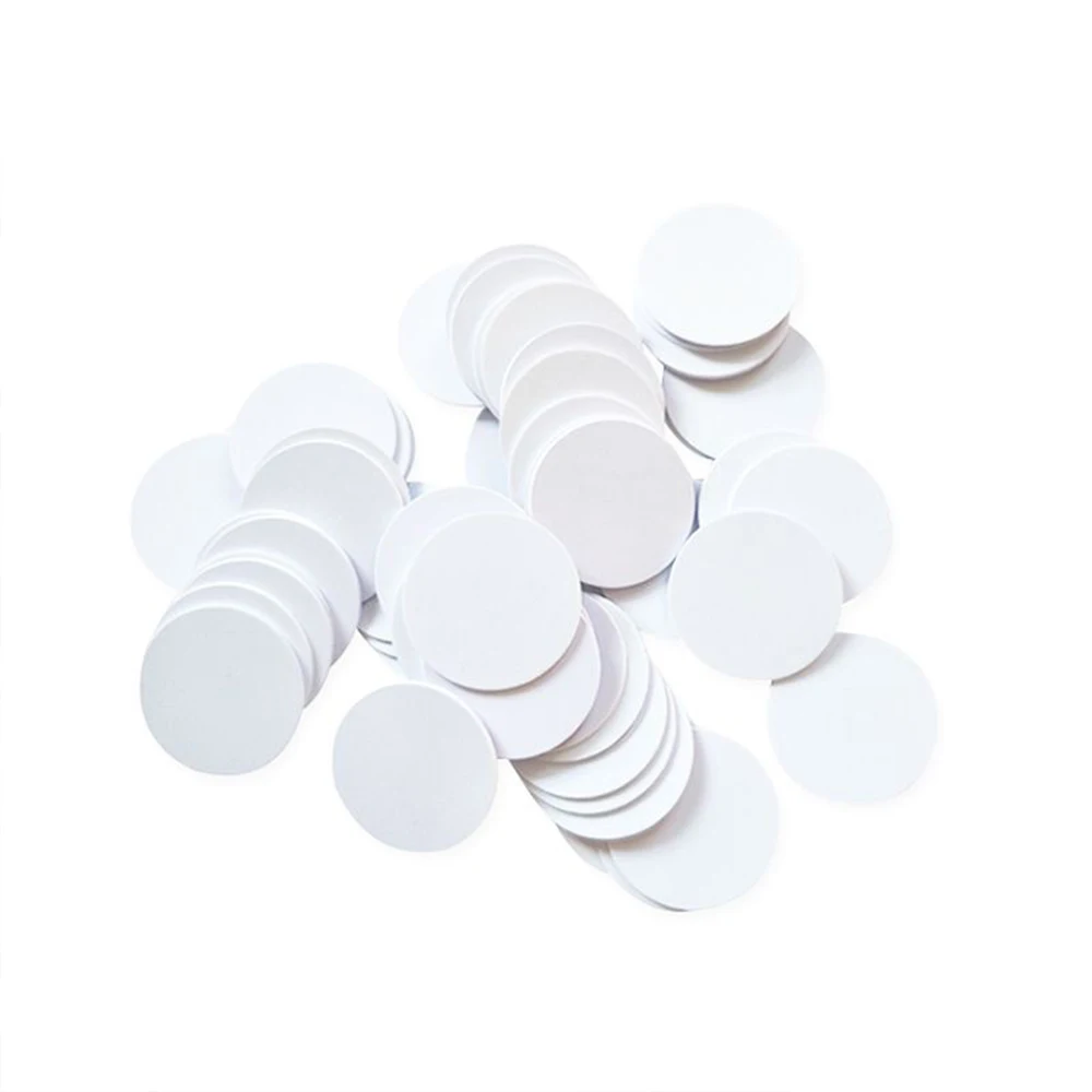 30/50pcs Rfid Smart Chip Nfc Ntag215 White Card Coin Keychain 13.56mhz Badge Sticker Ultra Light 25mm Tag For Amiibo Etc.