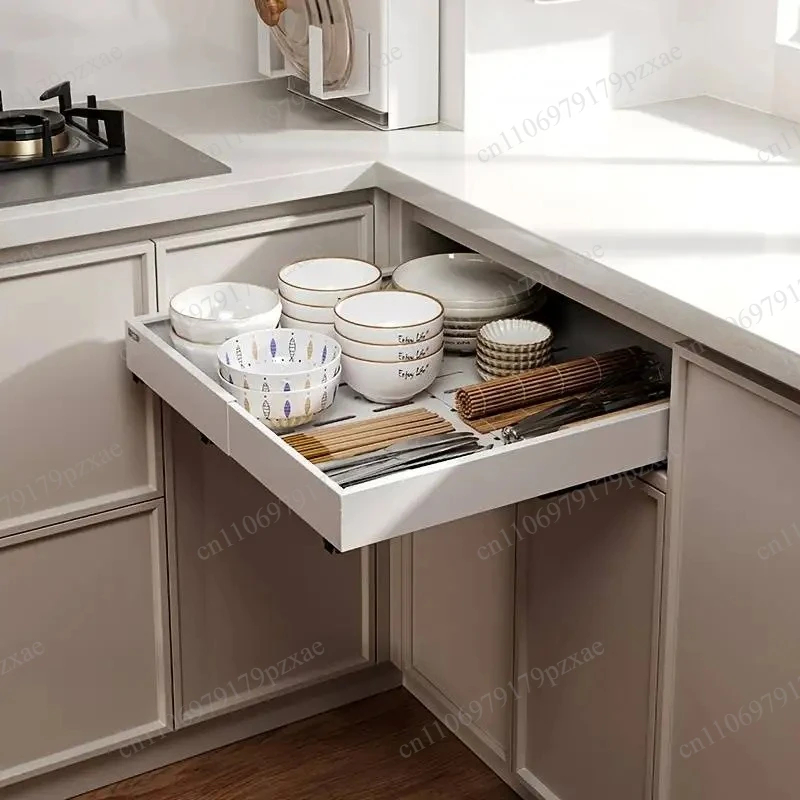 Expandable Under‑Sink Pull‑out Drawer, Silent Slide Kitchen Storage Rack for Spice & Tableware