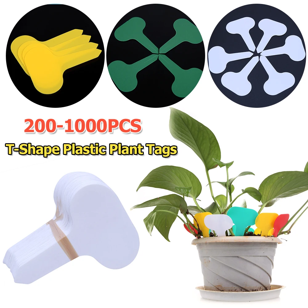T-Shape Plastic Plant Tags Nursery Garden Labels Garden Plant Labels Flower Pots Markers Sign Garden Tools for Seedling