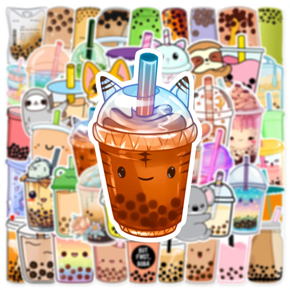 

10/30/50pcs Kawaii Anime Milk Tea Stickers Ins Style Cartoon Sticker Suitcase Scrapbooking Bike Phone Decorative Decal Toys Gift