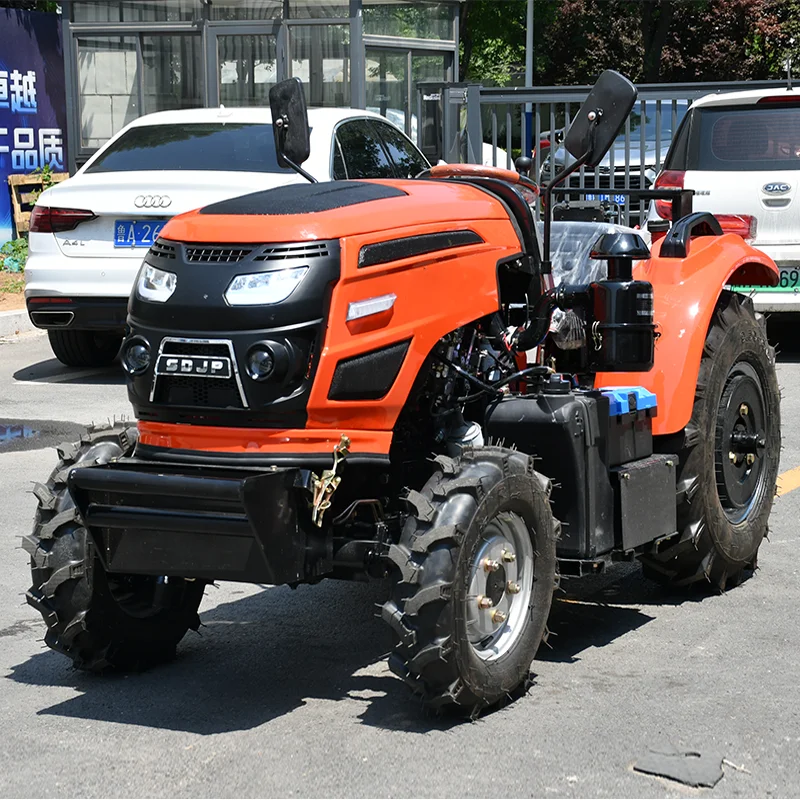 

50HP Mini Wheel Tractor With Rotary Tiller Cultivator for Agricultural Field Operations Farm Machinery