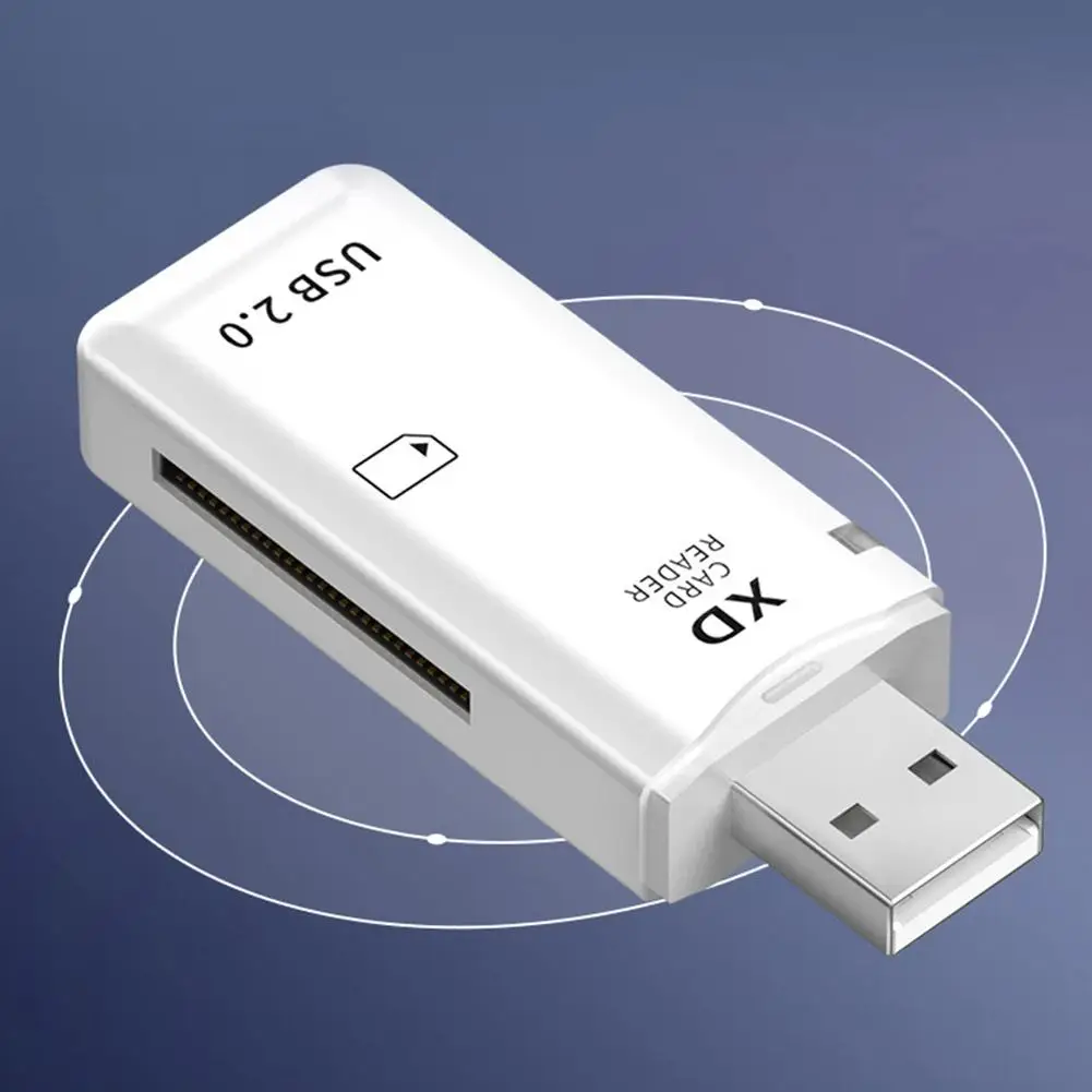 USB2.0 고속 카드 리더기, 휴대용 아이보리 화이트 XD 단일 포트 카드 리더기, iO Y5E9용 강력한 호환성 케이블 어댑터