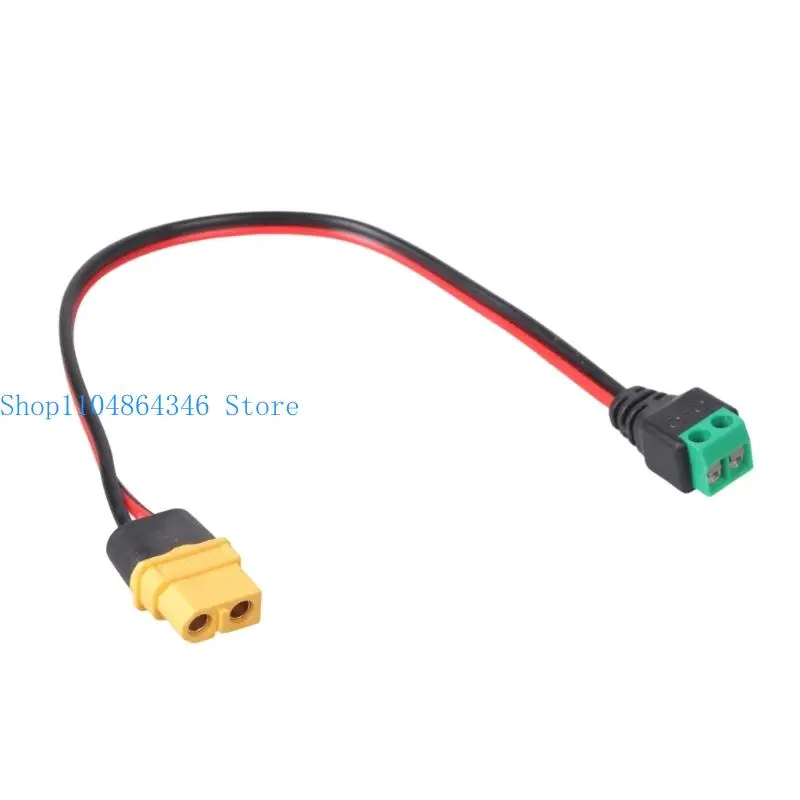 652F Universal XT60 to 2 Pin Screw Terminal Cable Plastic Texture Perfect for Portable Power Supply Unit and Charging Needs