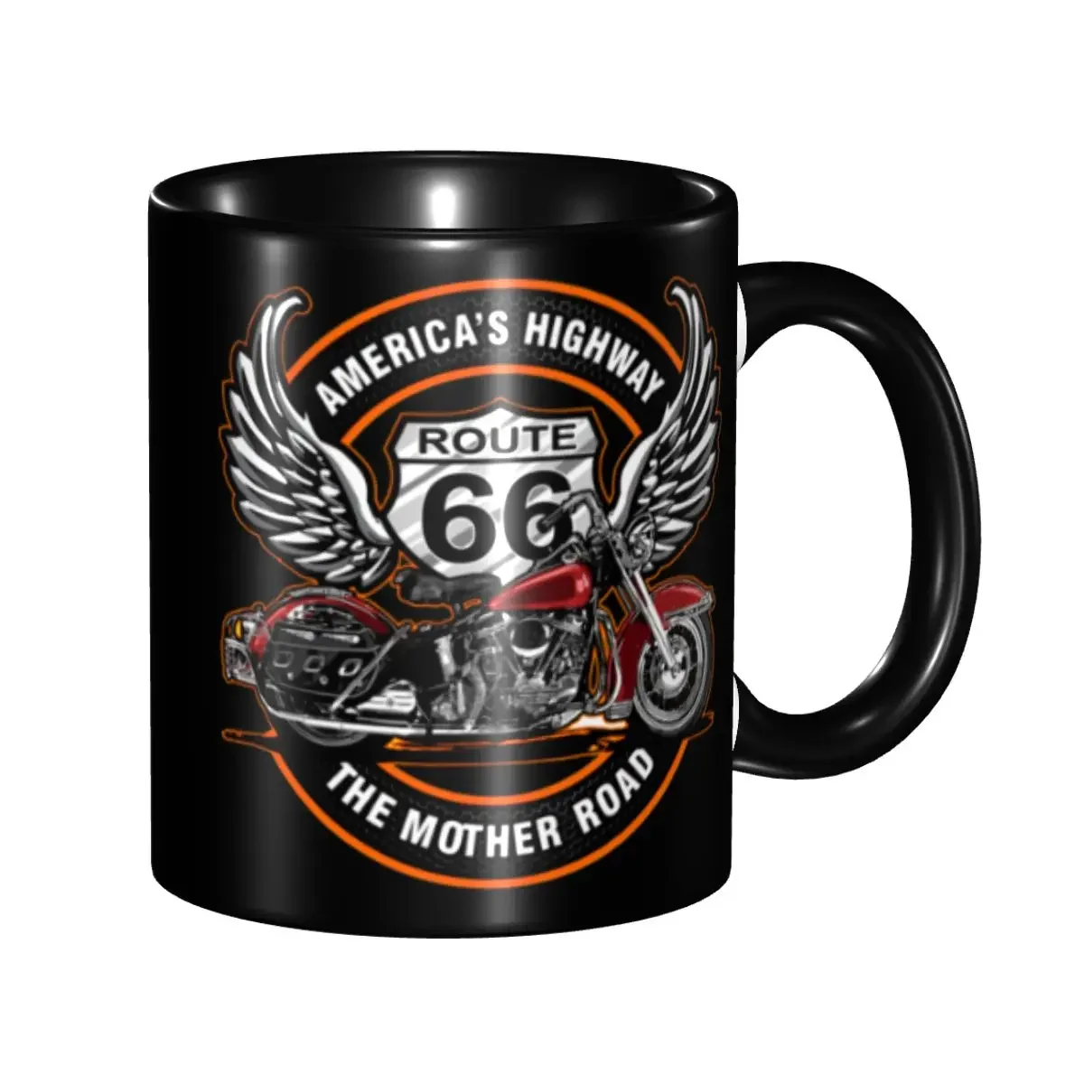 Route 66 Motorcycle Tour Mugs Custom Coffee Ceramic Mug Cup Creative Gift