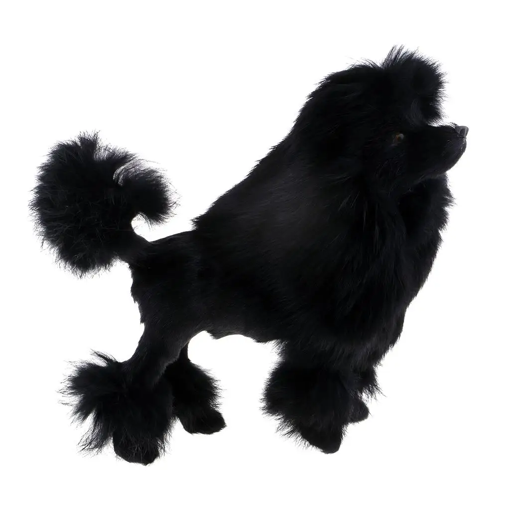 Black Dog Model Poodle Toy Figure Stuffed Animal Dogs Home Window Decoration