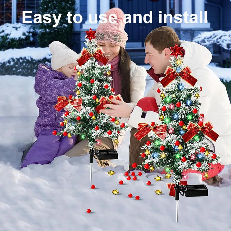 LED أضواء شجرة عيد الميلاد الشمسية ، الديكور في الهواء الطلق ، مصابيح الحديقة مقاوم للماء ، المسار ، حديقة ، ديكور الفناء ، هدايا عيد الميلاد