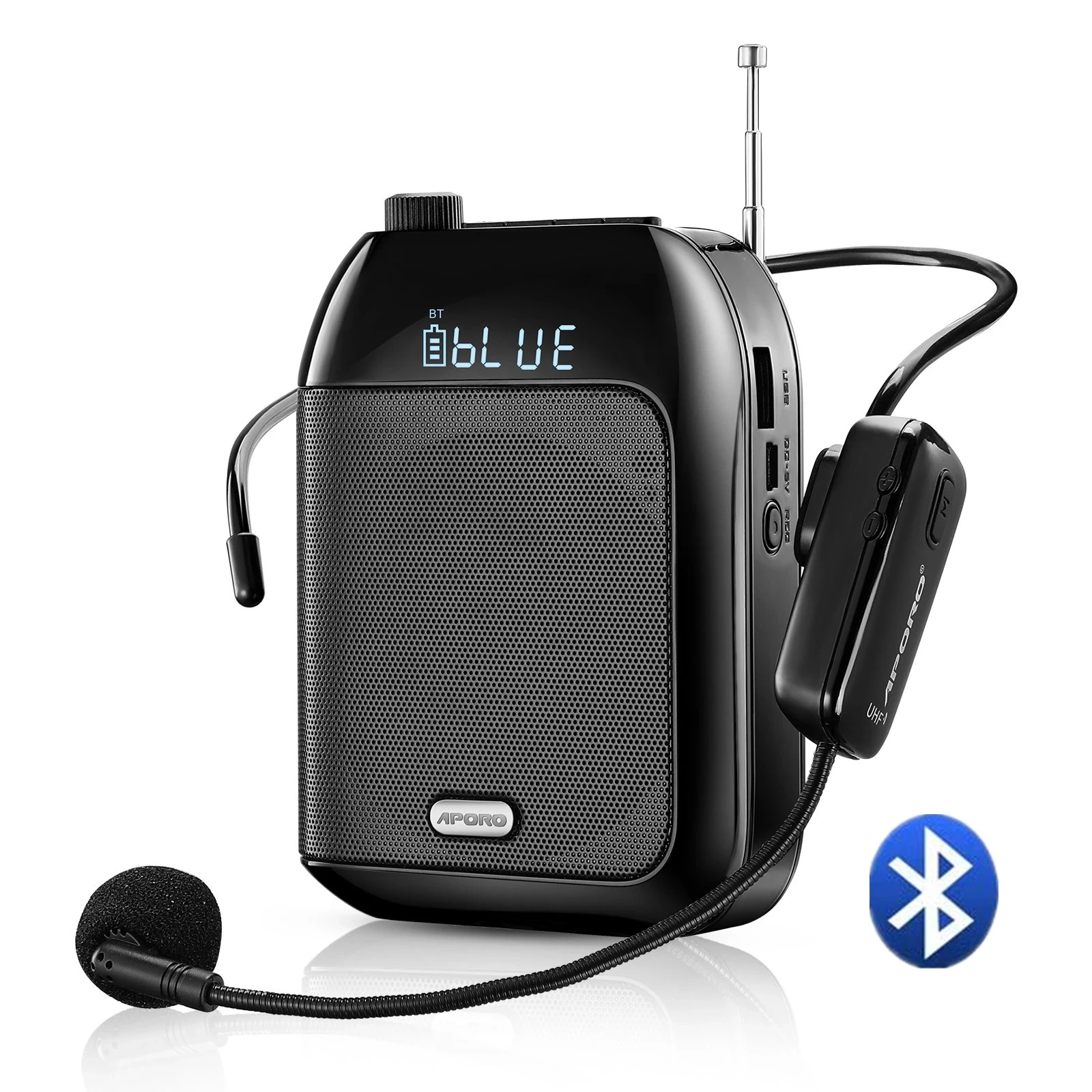 מדונה ניידת אלחוטית Bluetooth UHF עם מיקרופון, תמיכה בכרטיס U-Disk