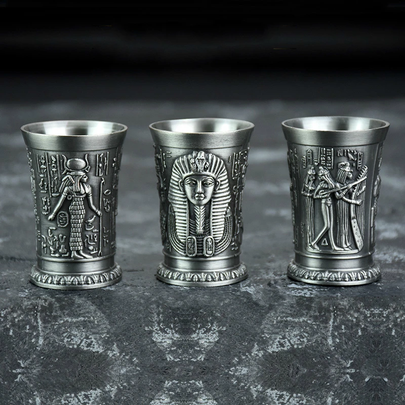 

The Revenant Same Style Wine Glass Ancient Egypt Myth Relief Art Copper Shot Glass B52 Cocktail Russia Sikkim Spirits Bullet Cup