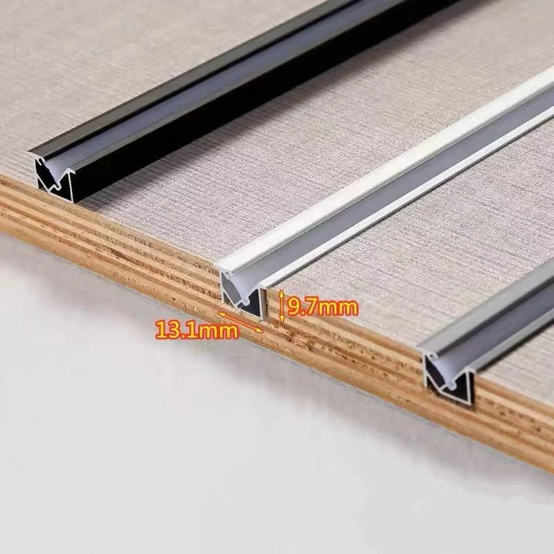 10PCS 1M Ultra-thin Recessed LED Cabinet Light Aluminum Profile Hidden Channel Silicone Cover Closet Shelf Linear Decor Bar Lamp