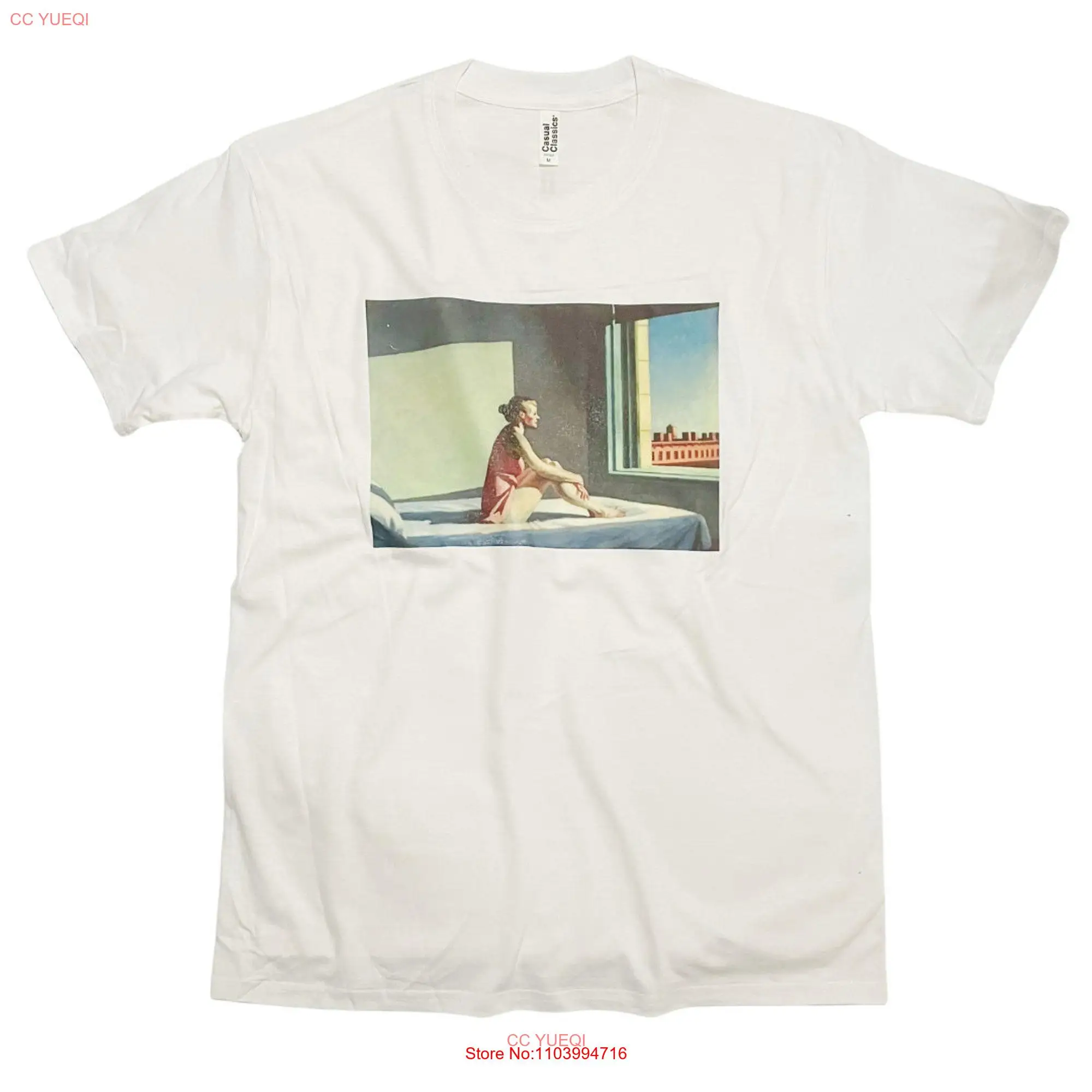 Edward Hopper Lady in Pink Vintage Art T Shirt Aesthetic Print long or short sleeves