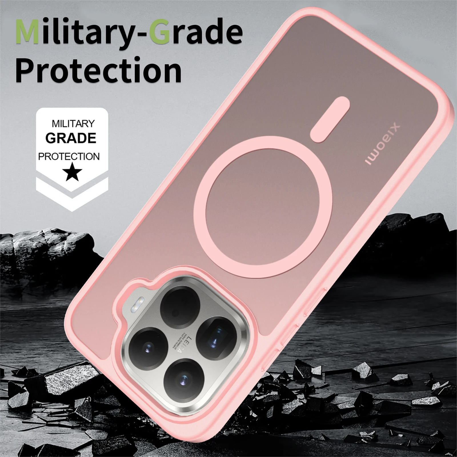 Für Xiaomi 17t Pro: Matte Schutzhülle mit Magnetverschluss, für Xiaomi 15t Pro: Anti-Fingerabdruck, rutschfeste PC+TPU-Hülle. – Detail 3