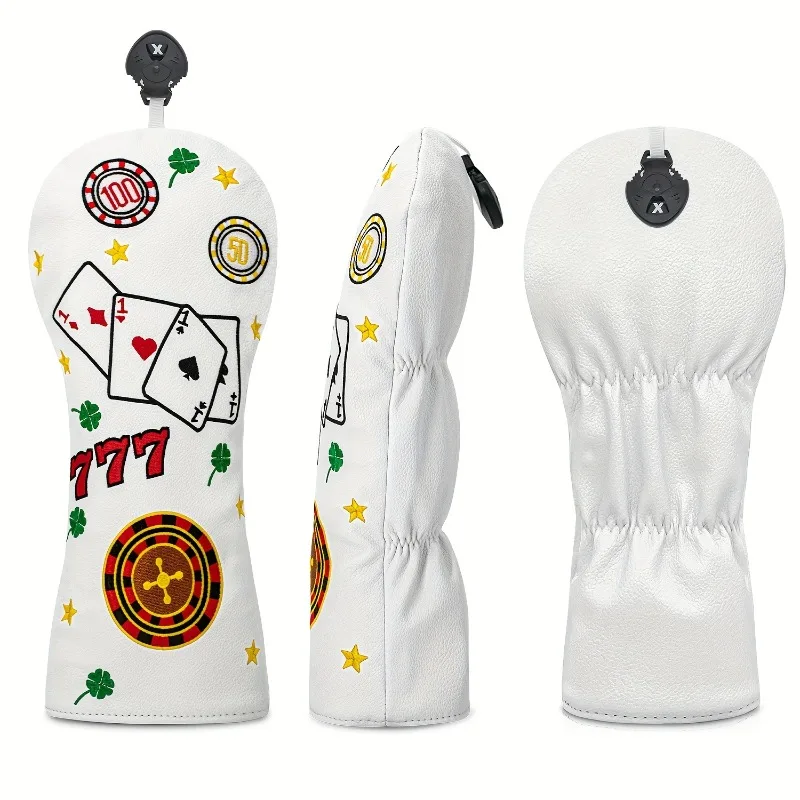 777 Poker Theme Golf Club Head Cover - Durable Protective Cover, Golf Accessories, Dustproof and Durable, Protective Cover image 3