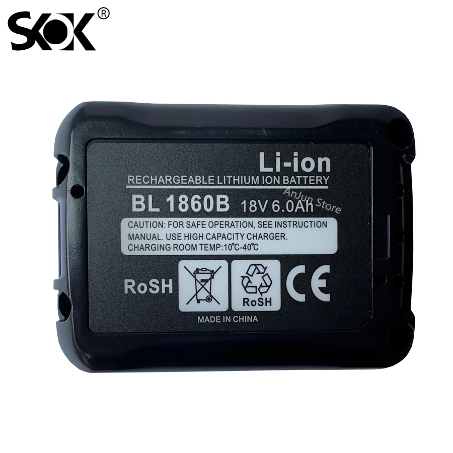 BL1860B Makita li-ion Battery 100% compatible for Makita 18V power tools DDF487 DTW190 DTD156 DHP485 Replacement Lithium battery