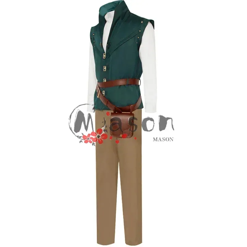 

CyFlynn Rider Costume Tangled Rapunzel Prince Cosplay Costume Uniform Suits Halloween Clothing Outfits for Adult Men