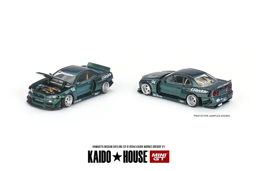 Kaido House + MINIGT 1/64 Nissan Skyline GT-R (R34)(R33) Honda NSX Racing Kaido Works V3 V2 KHMG Cars Alloy Diecast Metal Model