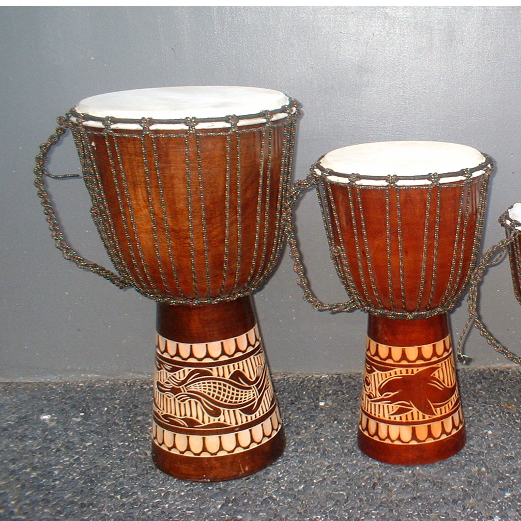 

Wooden Djembe are produced in Bali by our artisans available in different size customized logo or design are acceptable