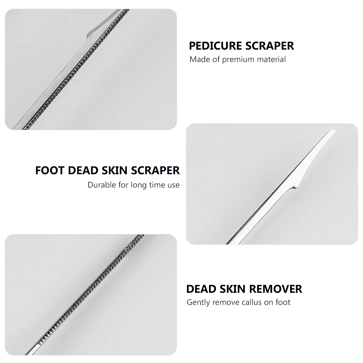 

3 Pcs Foot Dead Skin Scraper Pedicure Tool Tungsten Steel Callus Remover Perfect for Women Home Professional Use