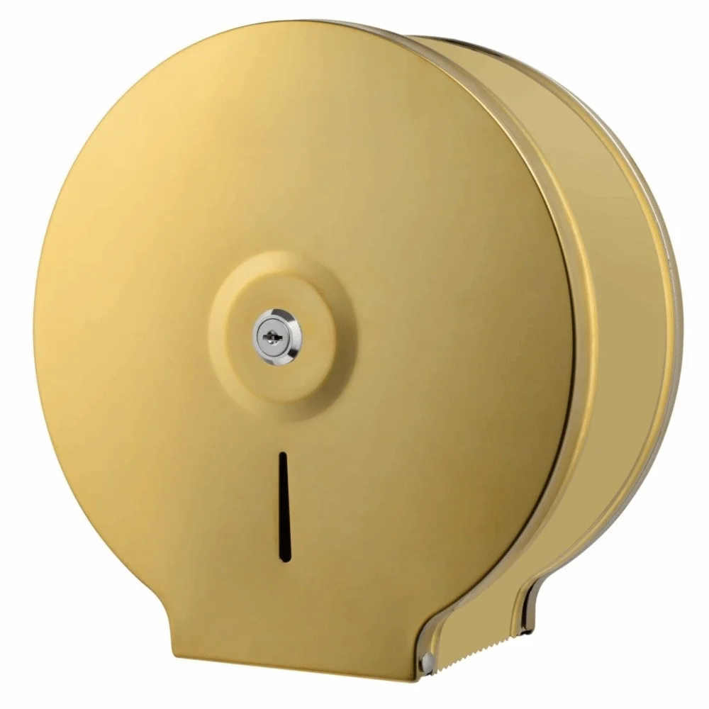 Stainless Steel Toilet Paper Dispenser 9 Inch Roll Lockable With Key Bath Tissue Dispenser Brushed Finish Industrial Grade