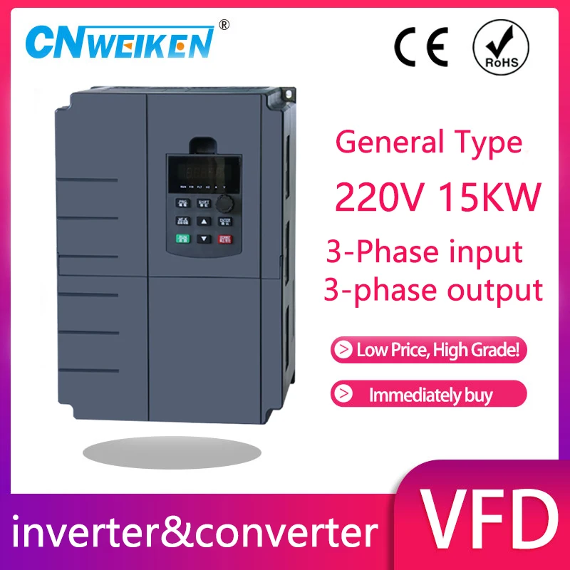 Imagem -04 - Conversor de Frequência Inversor Vfd Controlador de Velocidade do Motor Entrada de Fases para 220v 11kw 15kw Fases de Saída