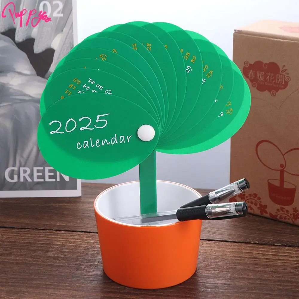 Durability Creative 2025 Desktop Calendar Simple Lovely Pen Holder Personalization Large Capacity Stationery Organizer Student