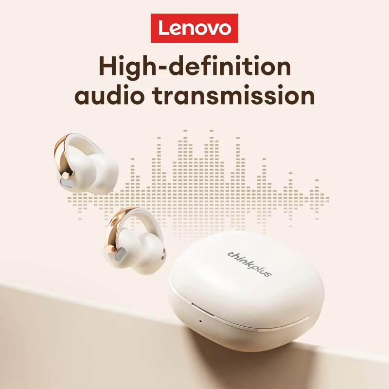 NOWY Lenovo LP38 OWS Bezprzewodowe słuchawki Bluetooth 5.4 Klips do ucha Inteligentne słuchawki douszne z redukcją szumów Muzyka gry Zestawy słuchawkowe z podwójnym trybem