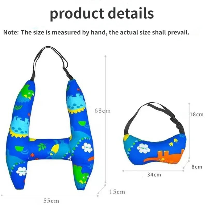 H-Shape Travel Head Pillow Support Kid and Adult Sleeping Safety Travel Neck Pillows Cute Animal Pattern Car Interior Accessory