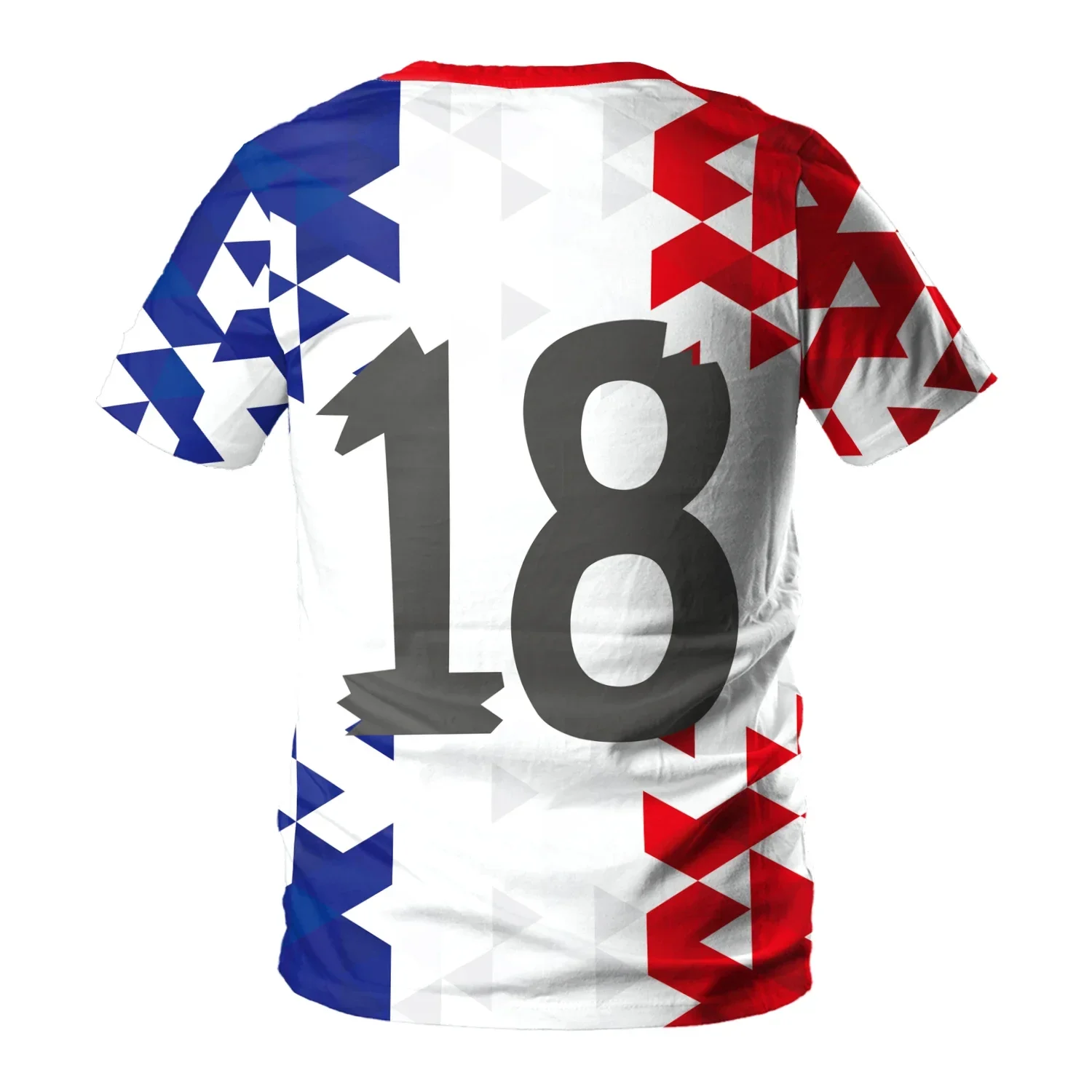 Croatian Style Checkered Football T-Shirt Quick Dry Breathable Sports Jersey Red White Plaid Casual Unisex Tee for Men Women view 4