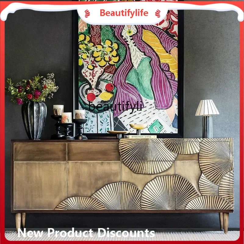 

A4567 Французский шкаф на крыльце из цельного дерева, гостиная в стиле ретро, золотой, старый резной обеденный шкаф, шкаф для телевизора