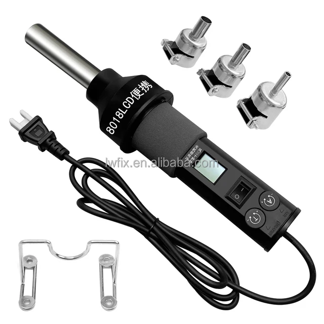 High-Tech 8018LCD Portable Pneumatic G un  Digitally Controlled Hot Air Tool for Advanced Soldering and Repair Solutions